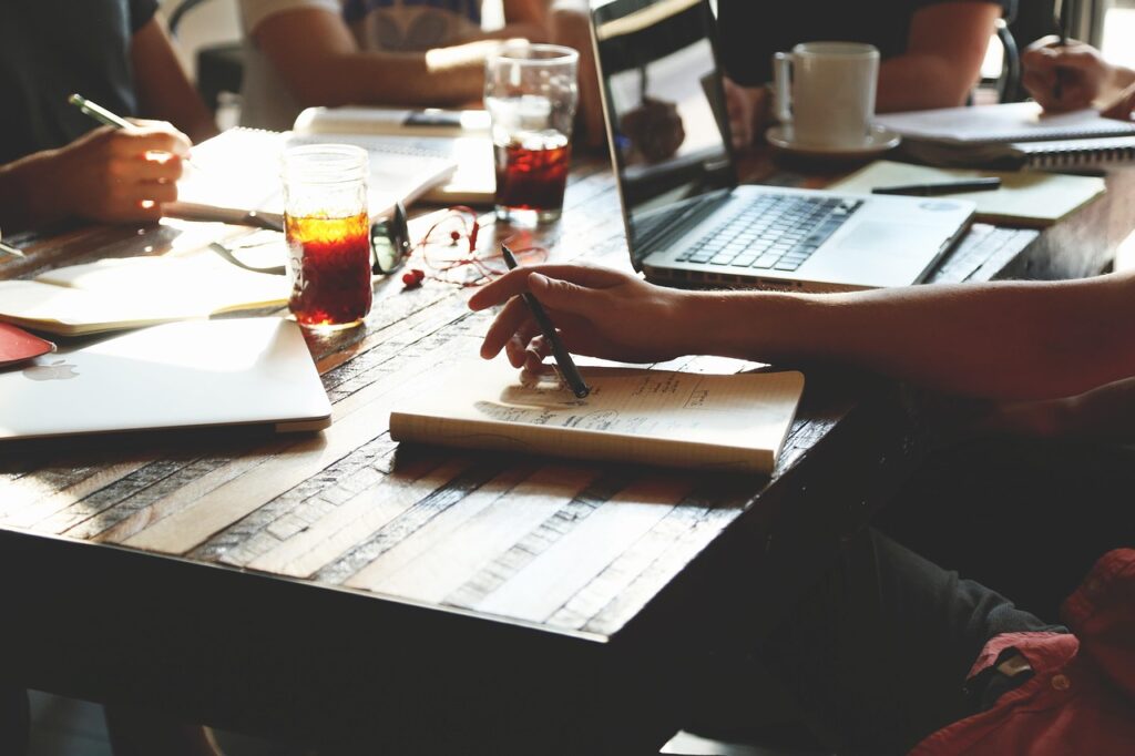 A productive workspace, illustrating steps on how to manifest a successful business.
